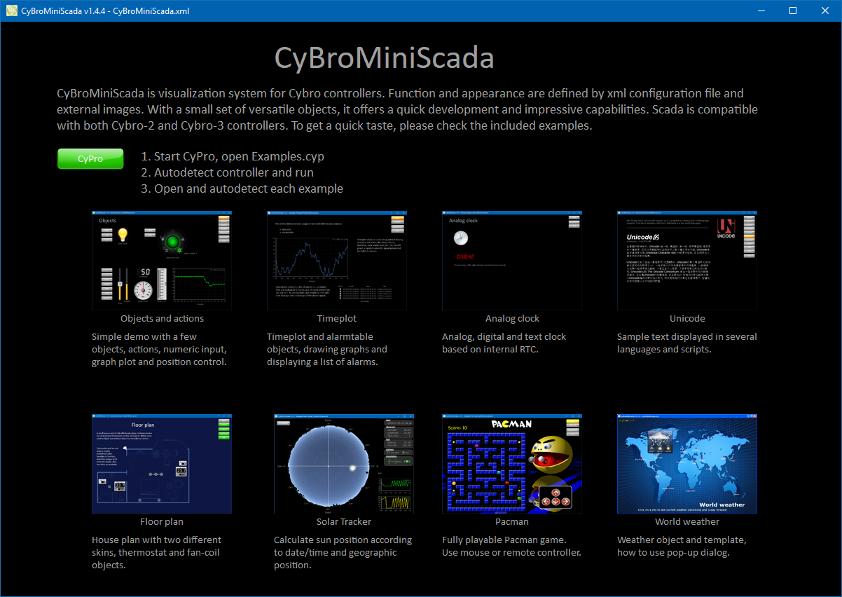 Визуализация для контроллеров Cybro CYBROTECH CyBroMiniScada-v1.4.4 Контроллеры